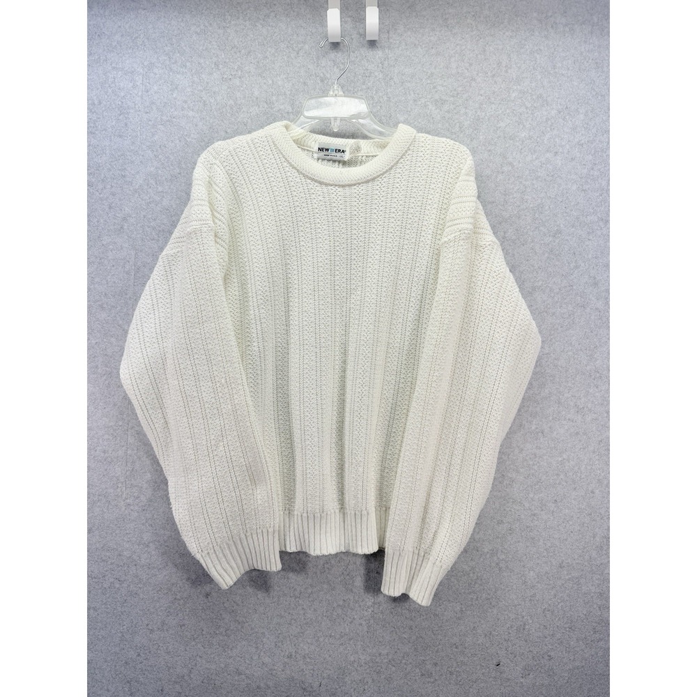VTG New Era Men's Sweater Off White Size XL